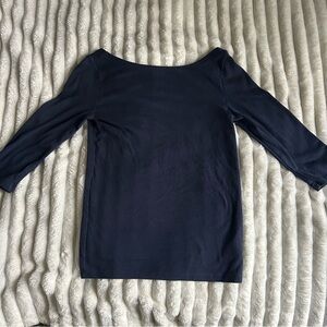 GAP Womens 3/4 Sleeve Navy Blue Shirt